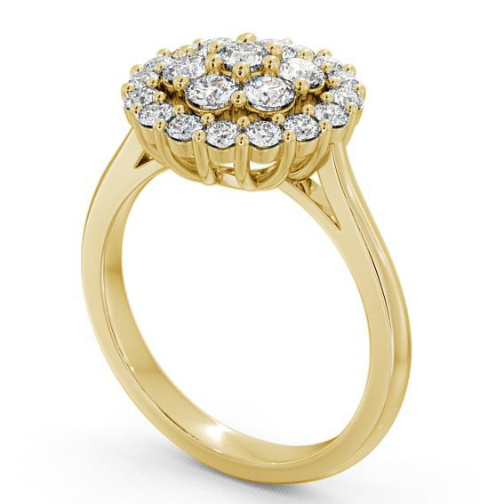 Cluster Diamond Glamorous Design Ring 18K Yellow Gold CL24_YG_THUMB1 