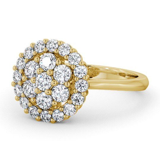 Cluster Diamond Glamorous Design Ring 18K Yellow Gold CL24_YG_THUMB2 