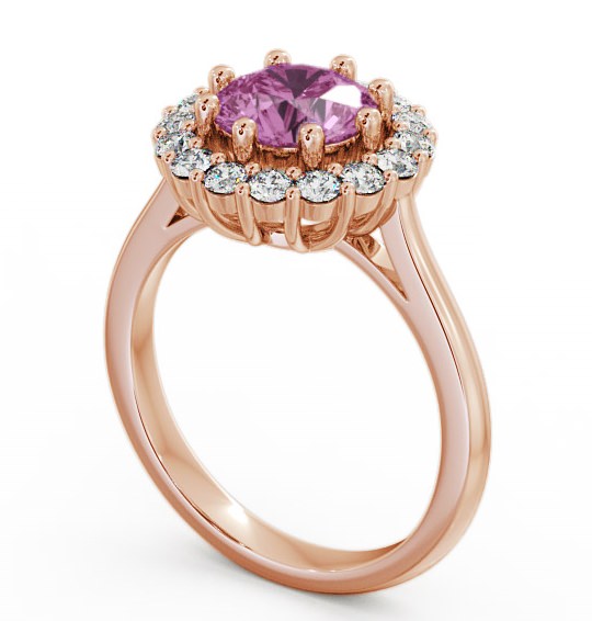 Halo Pink Sapphire and Diamond 2.00ct Ring 18K Rose Gold CL24GEM_RG_PS_THUMB1