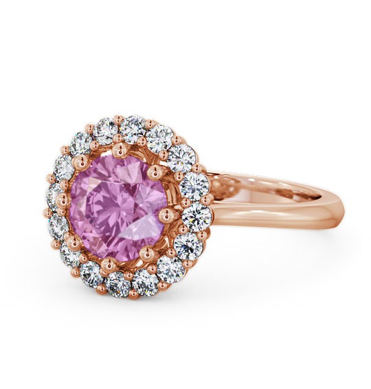  Halo Pink Sapphire and Diamond 2.00ct Ring 9K Rose Gold - Kaimes CL24GEM_RG_PS_THUMB2 