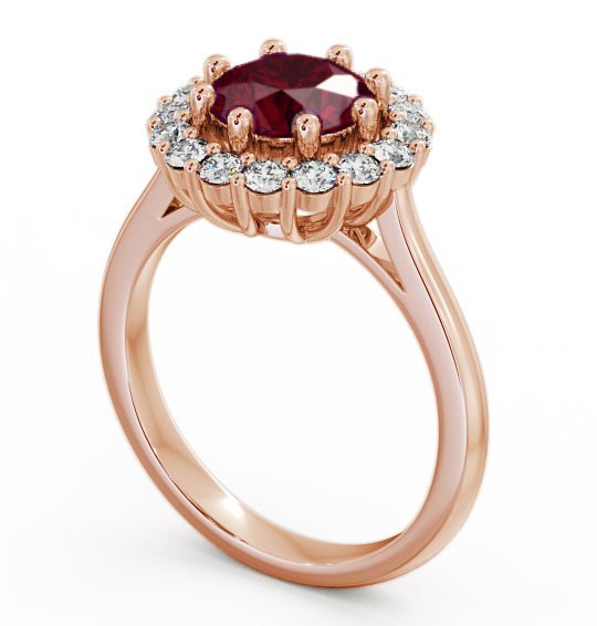 Halo Ruby and Diamond 2.00ct Ring 18K Rose Gold CL24GEM_RG_RU_THUMB1