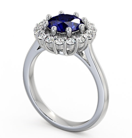 Halo Blue Sapphire and Diamond 2.00ct Ring 18K White Gold CL24GEM_WG_BS_THUMB1