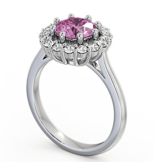  Halo Pink Sapphire and Diamond 2.00ct Ring 9K White Gold - Kaimes CL24GEM_WG_PS_THUMB1 
