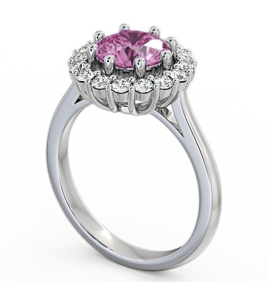 Halo Pink Sapphire and Diamond 2.00ct Ring Palladium CL24GEM_WG_PS_THUMB1