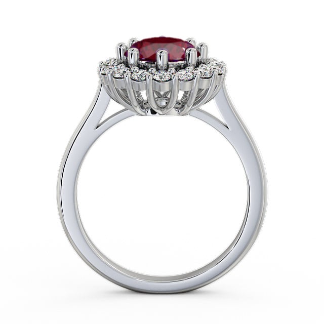 Halo Ruby and Diamond 2.00ct Ring 18K White Gold - Kaimes CL24GEM_WG_RU_UP