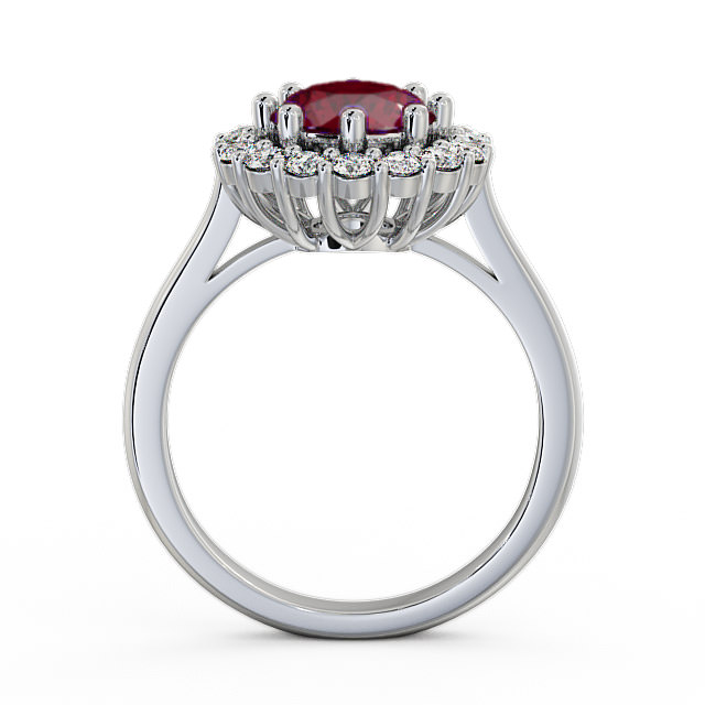 Halo Ruby And Diamond 2.00ct Ring 18K White Gold - Kaimes | Angelic ...