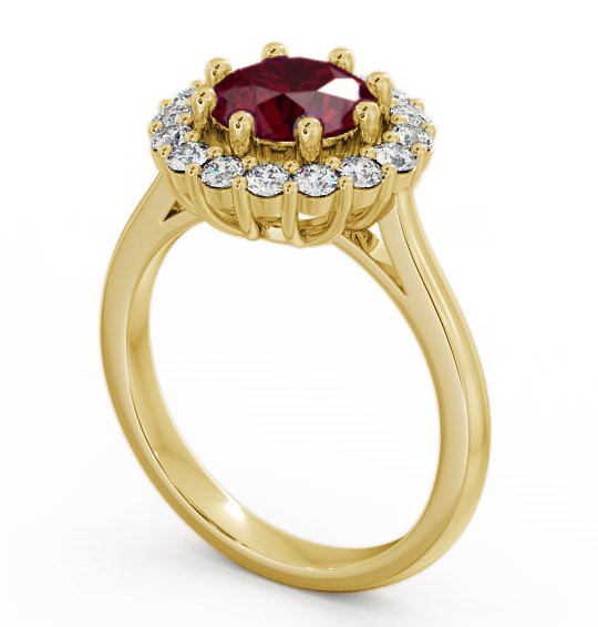 Halo Ruby and Diamond 2.00ct Ring 9K Yellow Gold CL24GEM_YG_RU_THUMB1