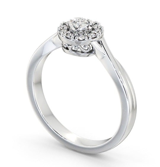 Cluster Diamond Halo Style Ring 18K White Gold CL25_WG_THUMB1 