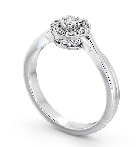 Cluster Diamond Halo Style Ring Platinum CL25_WG_THUMB1