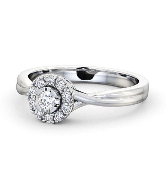 Cluster Diamond Halo Style Ring 18K White Gold CL25_WG_THUMB2 