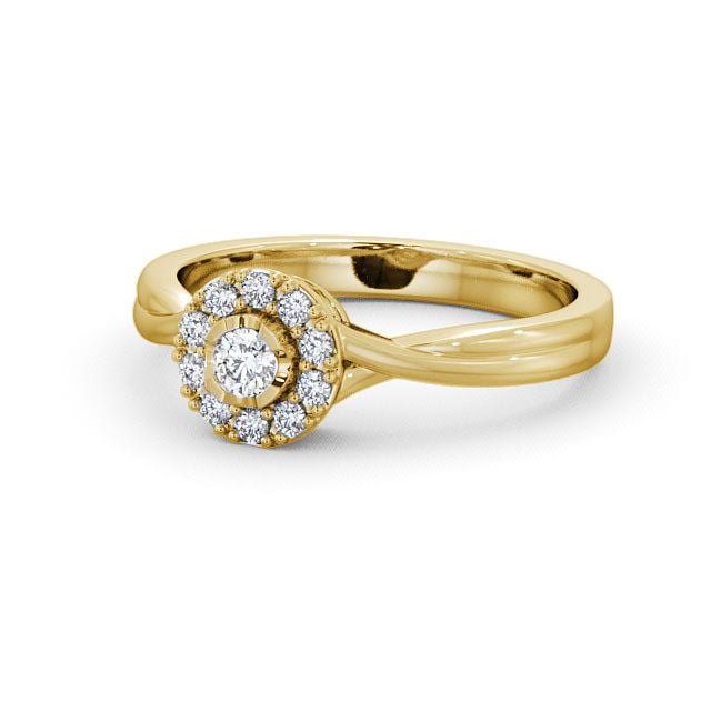 Cluster Diamond Ring 18K Yellow Gold - Tirley CL25_YG_FLAT