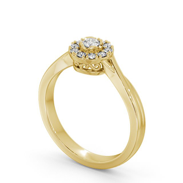 Cluster Diamond Ring 18K Yellow Gold - Tirley CL25_YG_SIDE
