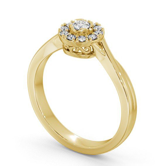 Cluster Diamond Halo Style Ring 18K Yellow Gold CL25_YG_THUMB1 