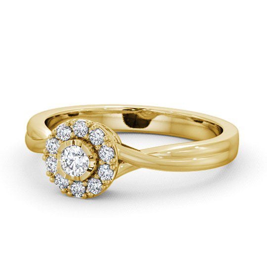 Cluster Diamond Halo Style Ring 18K Yellow Gold CL25_YG_THUMB2 