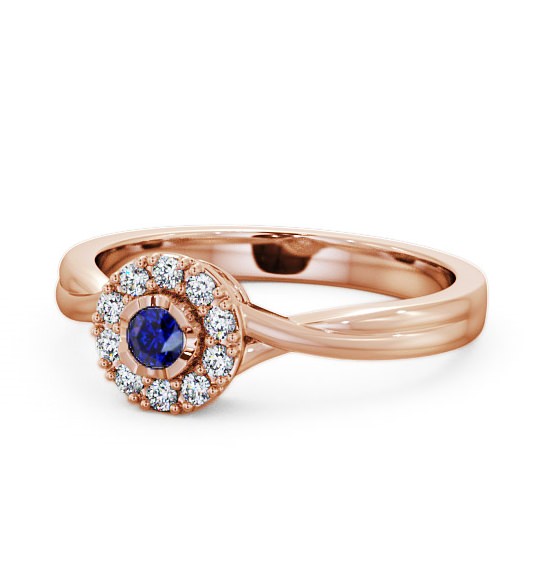  Halo Blue Sapphire and Diamond 0.30ct Ring 18K Rose Gold - Tirley CL25GEM_RG_BS_THUMB2 