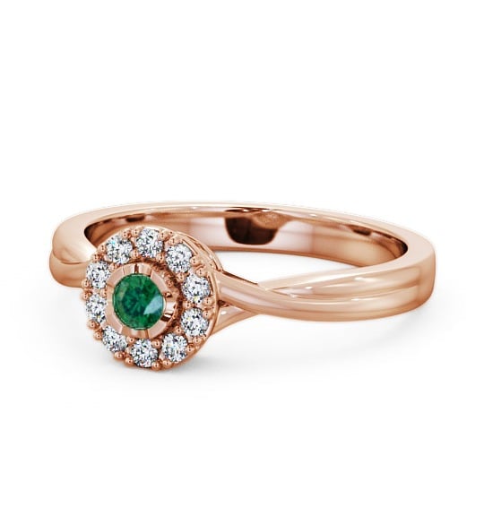  Halo Emerald and Diamond 0.27ct Ring 9K Rose Gold - Tirley CL25GEM_RG_EM_THUMB2 