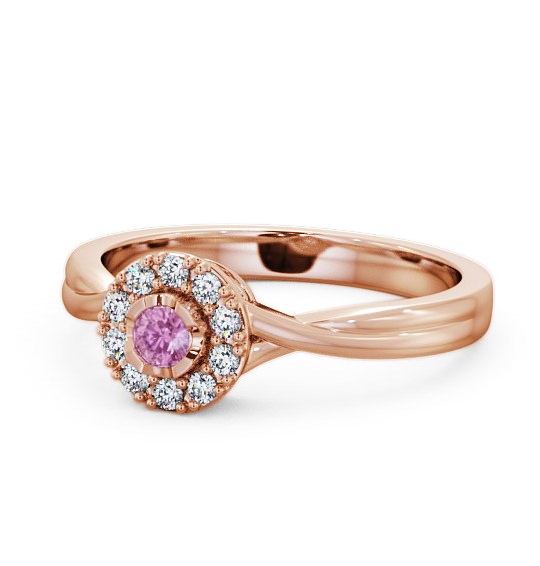  Halo Pink Sapphire and Diamond 0.30ct Ring 9K Rose Gold - Tirley CL25GEM_RG_PS_THUMB2 