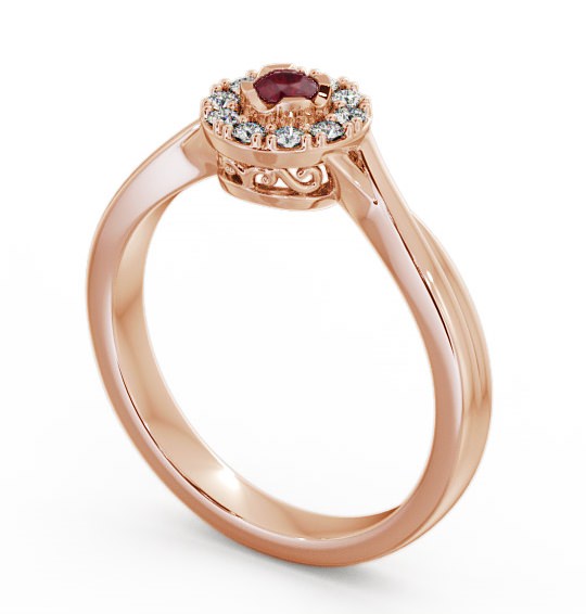 Halo Ruby and Diamond 0.30ct Ring 9K Rose Gold CL25GEM_RG_RU_THUMB1