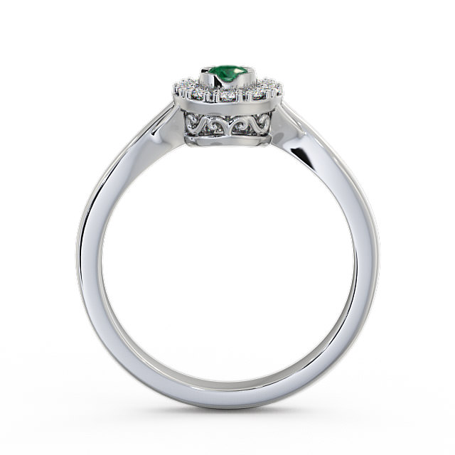 Halo Emerald and Diamond 0.27ct Ring 9K White Gold - Tirley CL25GEM_WG_EM_UP
