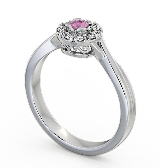 Halo Pink Sapphire and Diamond 0.30ct Ring 18K White Gold CL25GEM_WG_PS_THUMB1