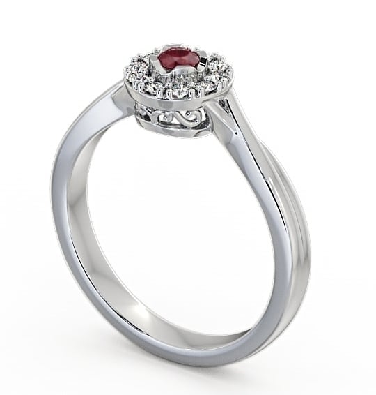 Halo Ruby and Diamond 0.30ct Ring 18K White Gold CL25GEM_WG_RU_THUMB1 