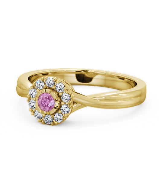  Halo Pink Sapphire and Diamond 0.30ct Ring 9K Yellow Gold - Tirley CL25GEM_YG_PS_THUMB2 