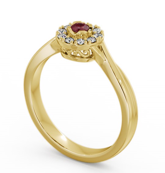 Halo Ruby and Diamond 0.30ct Ring 9K Yellow Gold CL25GEM_YG_RU_THUMB1