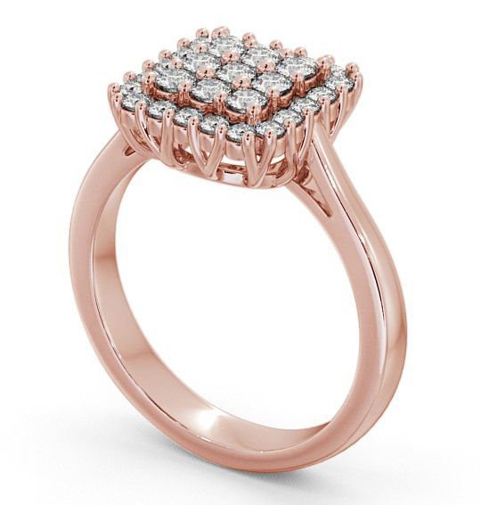 Cluster Round Diamond 0.47ct Square Design Ring 18K Rose Gold CL26_RG_THUMB1