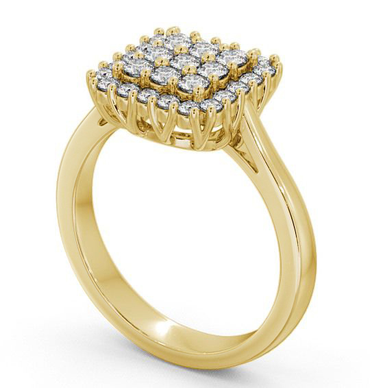 Cluster Round Diamond 0.47ct Square Design Ring 9K Yellow Gold CL26_YG_THUMB1