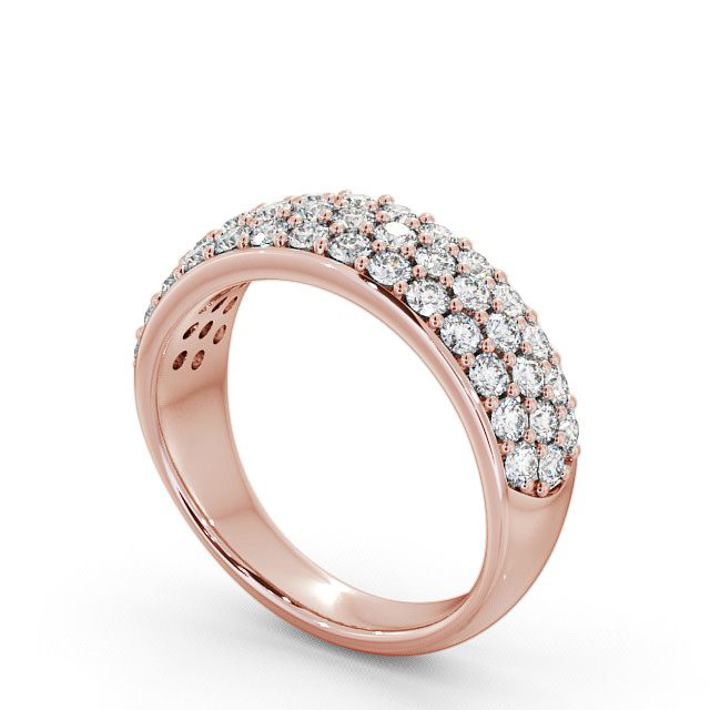 Pave Half Eternity Diamond 0.90ct Ring 9K Rose Gold - Abergele CL27_RG_SIDE