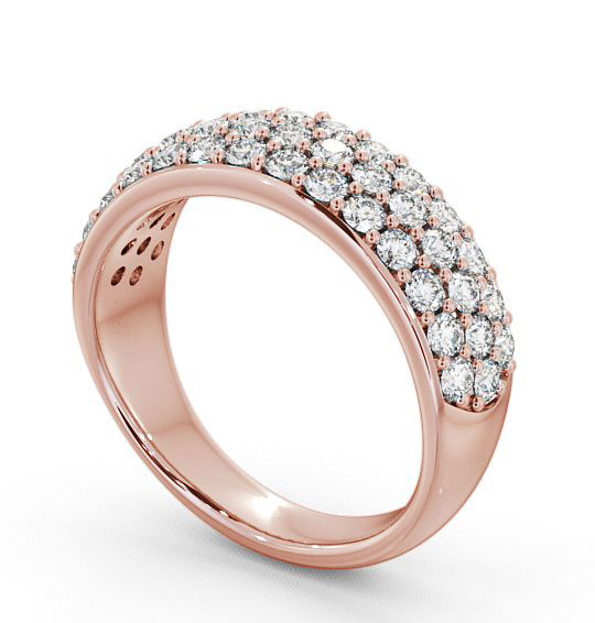 Pave Half Eternity Diamond 0.90ct Cluster Style Ring 18K Rose Gold CL27_RG_THUMB1 