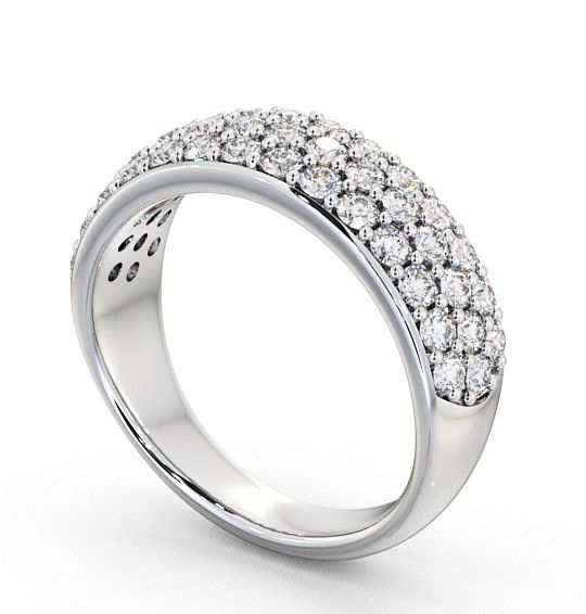 Pave Half Eternity Diamond 0.90ct Cluster Style Ring 9K White Gold CL27_WG_THUMB1