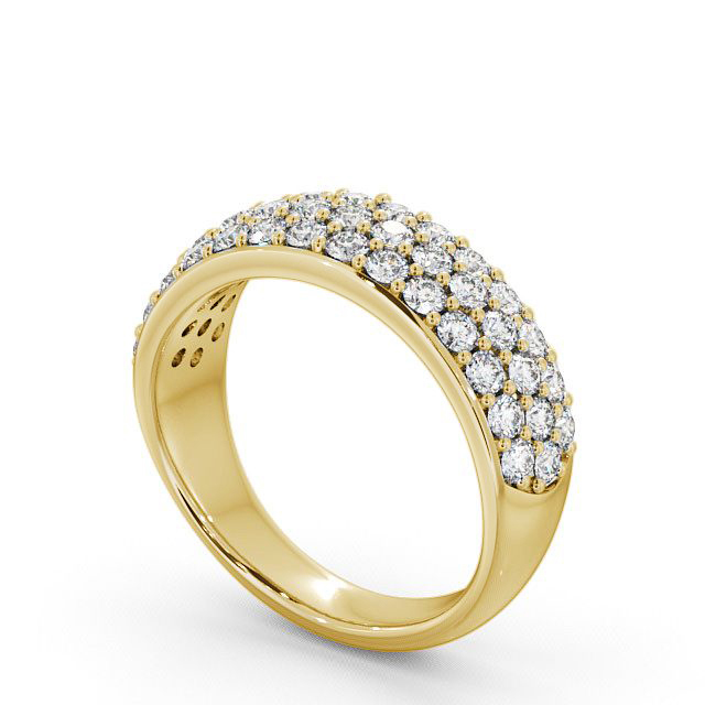 Pave Half Eternity Diamond 0.90ct Ring 18K Yellow Gold - Abergele CL27_YG_SIDE