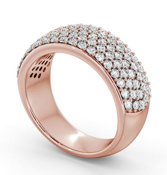 Pave Half Eternity Diamond 0.70ct Cluster Style Ring 18K Rose Gold CL28_RG_THUMB1