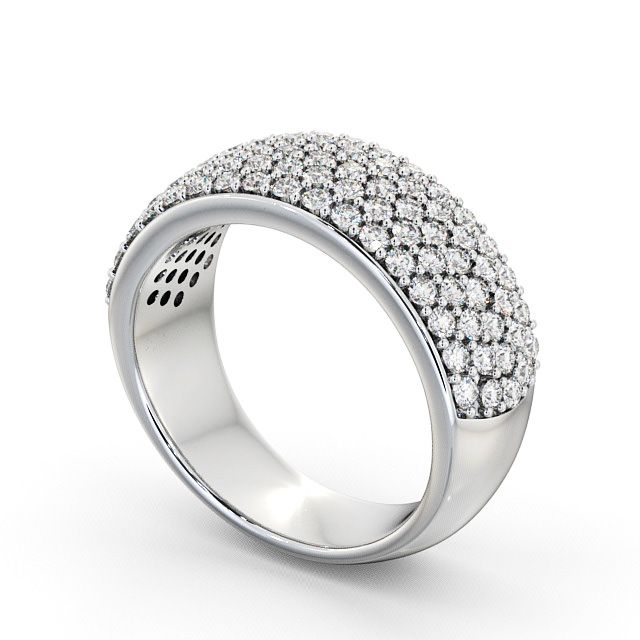 Pave Half Eternity Diamond 0.70ct Ring 9K White Gold - Hayden CL28_WG_SIDE
