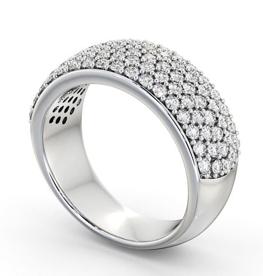 Pave Half Eternity Diamond 0.70ct Cluster Style Ring 18K White Gold CL28_WG_THUMB1