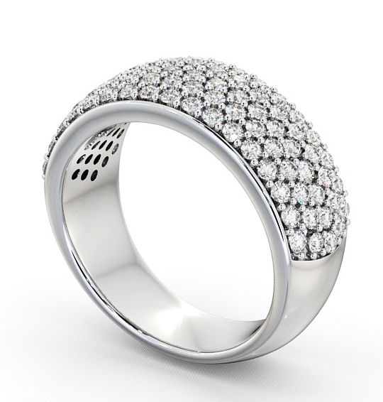 Pave Half Eternity Diamond 0.70ct Cluster Style Ring Platinum CL28_WG_THUMB1 