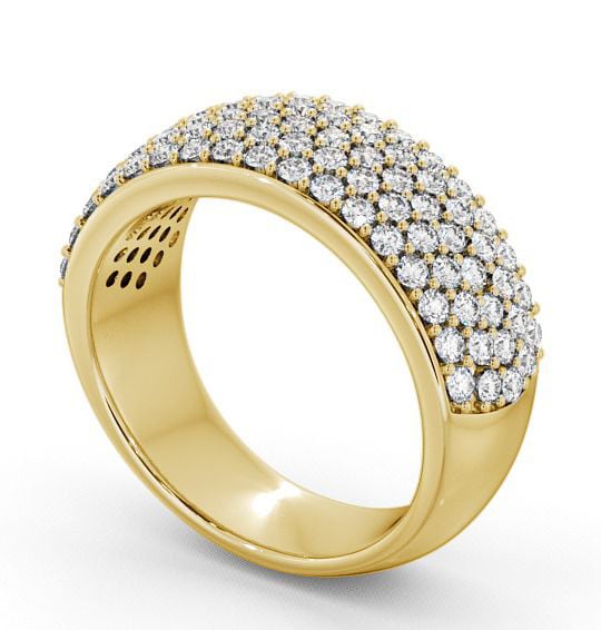 Pave Half Eternity Diamond 0.70ct Cluster Style Ring 9K Yellow Gold CL28_YG_THUMB1