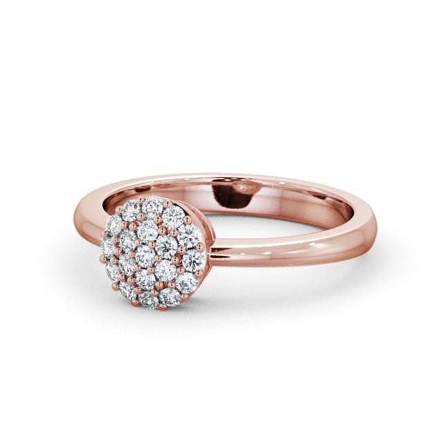 Cluster Diamond Ring 9K Rose Gold - Saval CL29_RG_FLAT