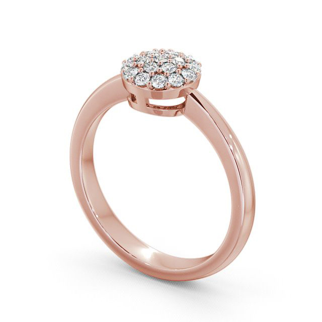 Cluster Diamond Ring 9K Rose Gold - Saval CL29_RG_SIDE