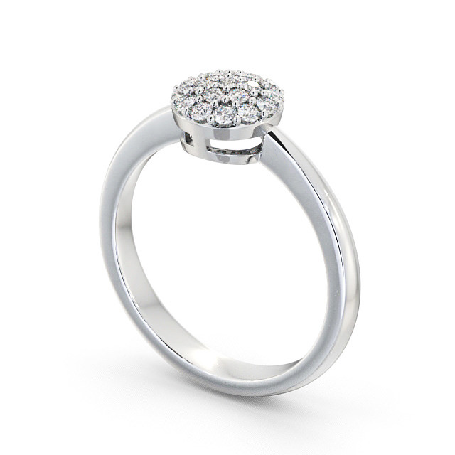 Cluster Diamond Ring 9K White Gold - Saval CL29_WG_SIDE