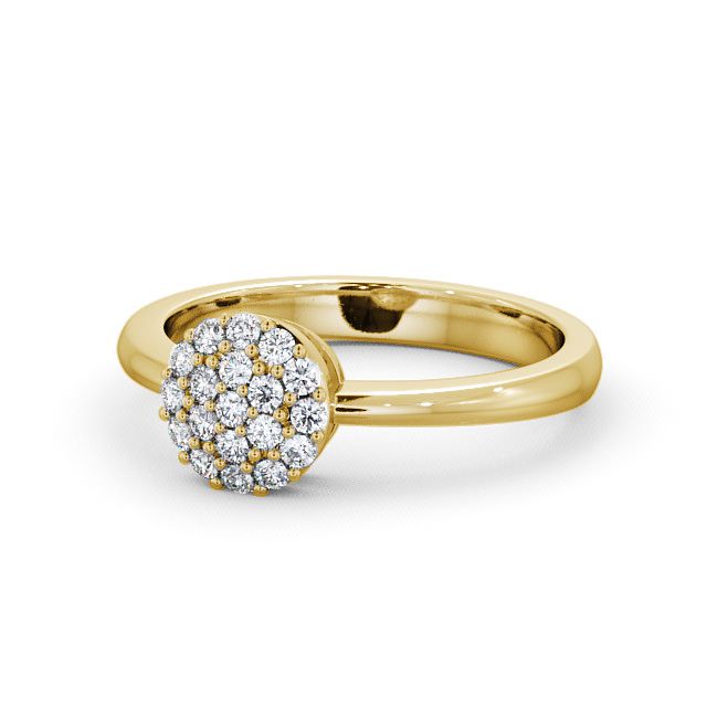 Cluster Diamond Ring 18K Yellow Gold - Saval CL29_YG_FLAT