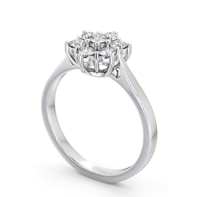 Cluster Diamond Ring 18K White Gold - Baile CL2_WG_SIDE