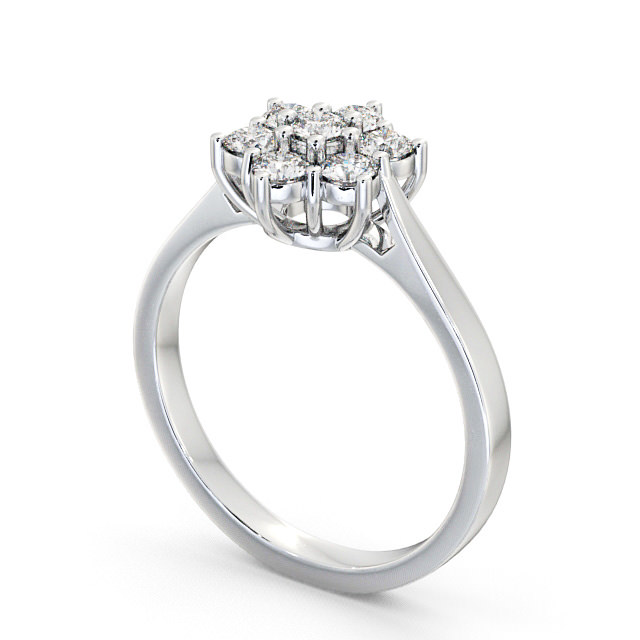 Cluster Diamond Ring 18K White Gold - Baile CL2_WG_SIDE