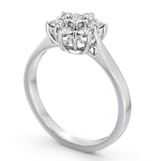 Cluster Diamond Floral Style Ring 18K White Gold CL2_WG_THUMB1 