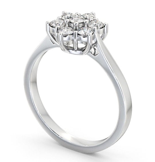 Cluster Diamond Floral Style Ring Palladium CL2_WG_THUMB1