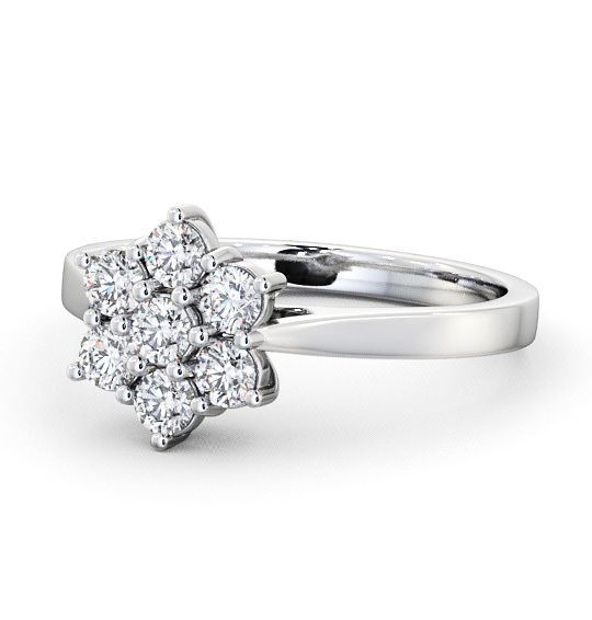 Cluster Diamond Floral Style Ring 9K White Gold CL2_WG_THUMB2 