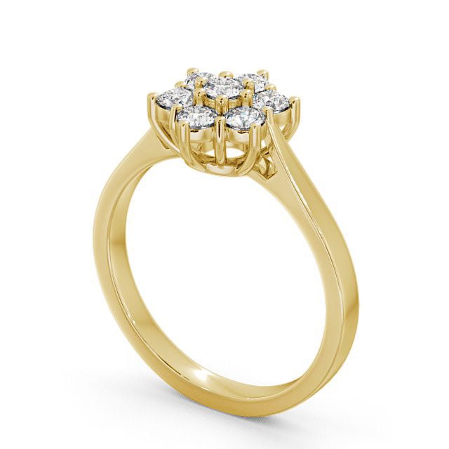 Cluster Diamond Ring 18K Yellow Gold - Baile CL2_YG_SIDE