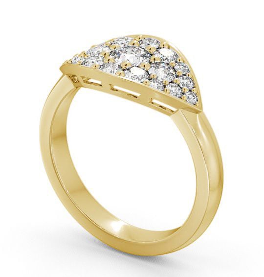 Cluster Round Diamond 0.79ct Unique Style Ring 9K Yellow Gold CL30_YG_THUMB1
