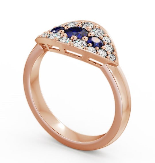 Cluster Blue Sapphire and Diamond 0.92ct Ring 9K Rose Gold CL30GEM_RG_BS_THUMB1